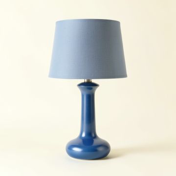 Ash Bluff Table Lamp With A Plain Fabric Shade - Blue (synthetic illustration; no displayed measurements)