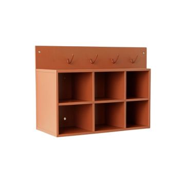 Ash Bridge Wall-Mounted Entryway Organizer Shelf - Terracotta