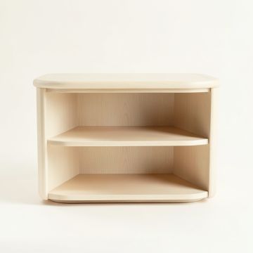 Dune Bend Low Bookcase - Ivory (synthetic illustration; no displayed measurements)
