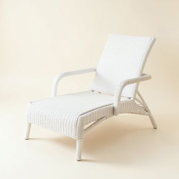 Willow Arc Outdoor Lounge Chair - White (synthetic illustration; no displayed measurements)