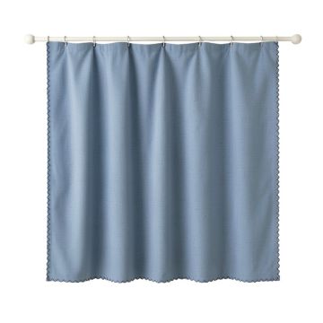 Juniper Falls Shower Curtain Hanging Flat From A Plain Rod - Blue (synthetic illustration; no displayed measurements)