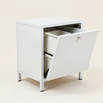 Harbor Bluff Freestanding Pull-Out Hamper Cabinet - White (synthetic illustration; no displayed measurements)