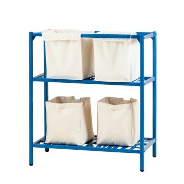 Dune Branch Laundry Sorting Station With Plain Removable Bags - Blue