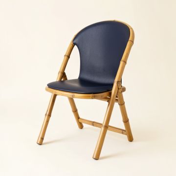 Fern Branch Folding Outdoor Chair - Navy (synthetic illustration; no displayed measurements)
