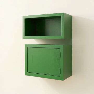 Linden Bridge Wall-Mounted Entry Cabinet - Green (synthetic illustration; no displayed measurements)