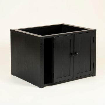 Spruce Bluff Empty Furniture-Style Litter Enclosure - Black (synthetic illustration; no displayed measurements)