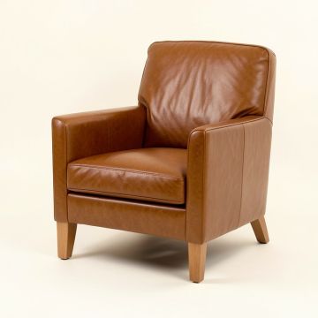 Kato 29.5 '' Wide Top Grain Leather Armchair (synthetic illustration; no displayed measurements)