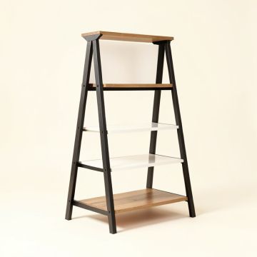 Dawud 72.44 '' H X 24 '' W Metal Ladder Bookcase (synthetic illustration; no displayed measurements)