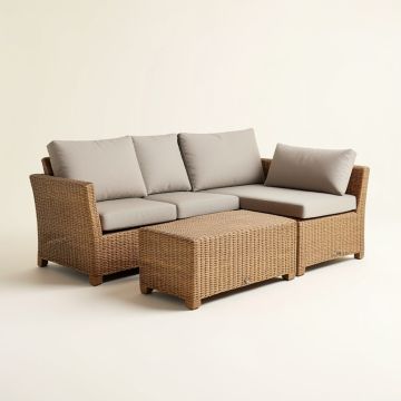 Cosper 4 Piece Rattan Sofa Seating Group With Cushions (synthetic illustration; no displayed measurements)