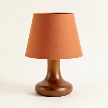 Wren Crossing Table Lamp With A Plain Fabric Shade - Terracotta (synthetic illustration; no displayed measurements)