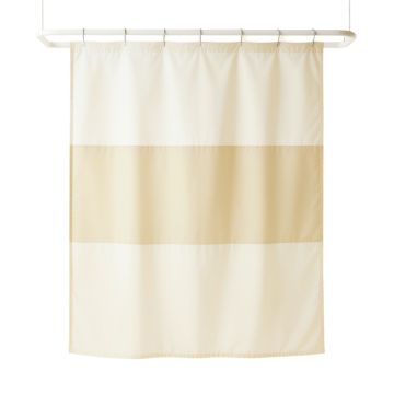 Lake Branch Shower Curtain Hanging Flat From A Plain Rod - Ivory