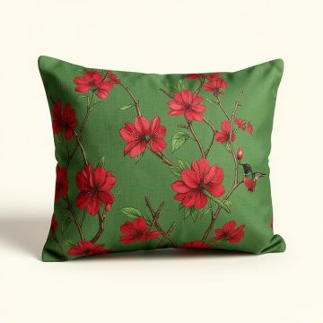 Amarillo Hummingbird Blossom Garden Rectangular Pillow Cover (synthetic illustration; no displayed measurements)