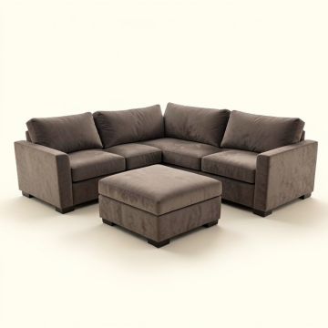 Alidia 132 '' Wide Microfiber/Microsuede Left Hand Facing Modular Sectional With Ottoman (synthetic illustration; no displayed measurements)