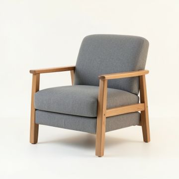 Elm Crest Upholstered Armchair - Gray (synthetic illustration; no displayed measurements)