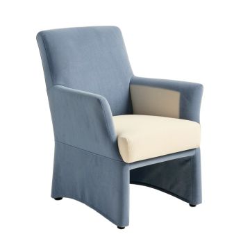 Arsenault Polyester Cross Back Counter Height Dining Chair In Blue/Cream