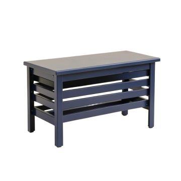 Hill Bridge Narrow Outdoor Storage Bench - Navy
