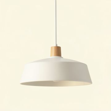 Cove Dell Pendant Light Suspended From One Plain Cable - White (synthetic illustration; no displayed measurements)