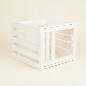Alder Bridge Empty Furniture-Style Pet Crate - White (synthetic illustration; no displayed measurements)