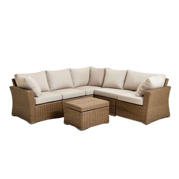 Aeddan 6 Piece Rattan Sectional Seating Group With Cushions