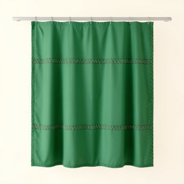 Shore Dell Shower Curtain Hanging Flat From A Plain Rod - Green (synthetic illustration; no displayed measurements)