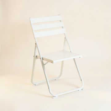 Shore Bend Folding Outdoor Chair - White (synthetic illustration; no displayed measurements)