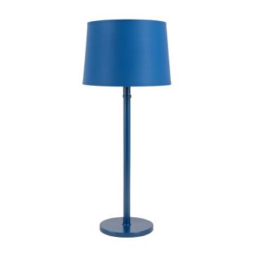 Ridge Brook Floor Lamp With A Plain Fabric Shade - Blue