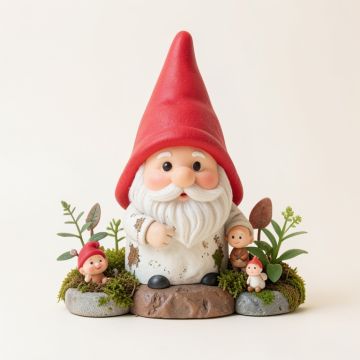 Gnome 7 Piece Fairy Garden Set (synthetic illustration; no displayed measurements)