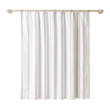 Dawn Dale Shower Curtain Hanging Flat From A Plain Rod - White