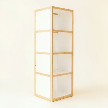 Stone Arc Narrow Cubby Tower - White (synthetic illustration; no displayed measurements)