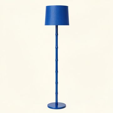 Shore Branch Floor Lamp With A Plain Fabric Shade - Blue (synthetic illustration; no displayed measurements)