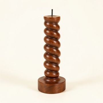 Spiral Look Tall Manufactured Wood Candlestick (synthetic illustration; no displayed measurements)