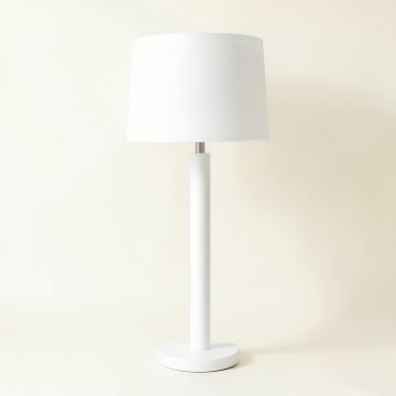 Moss Bluff Floor Lamp With A Plain Fabric Shade - White (synthetic illustration; no displayed measurements)