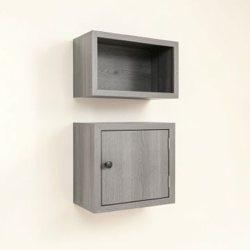 Holly Bluff Wall-Mounted Entry Cabinet - Gray (synthetic illustration; no displayed measurements)