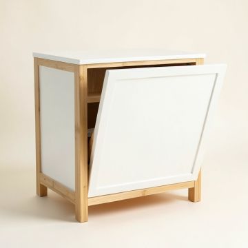 Glen Crossing Freestanding Pull-Out Hamper Cabinet - White (synthetic illustration; no displayed measurements)