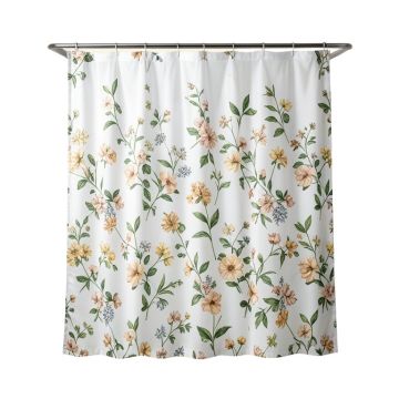 Medina Ivy Vinyl Floral Single Shower Curtain