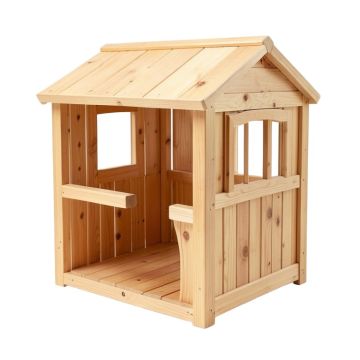 Discovery Nature 52.4 '' X 79.1 '' Solid Wood Playhouse