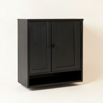 Flint Brook Wall-Mounted Laundry Cabinet - Black (synthetic illustration; no displayed measurements)