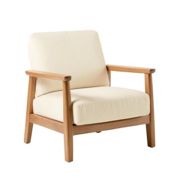 Glen Branch Upholstered Armchair - Ivory (synthetic illustration; no displayed measurements)