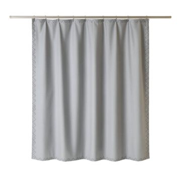 Flint Dell Shower Curtain Hanging Flat From A Plain Rod - Gray