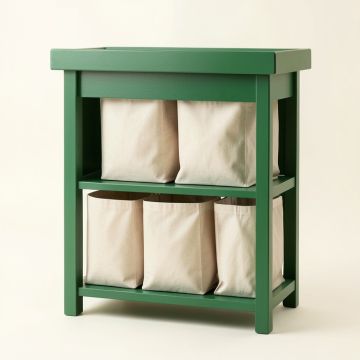 Dawn Canyon Laundry Sorting Station With Plain Removable Bags - Green (synthetic illustration; no displayed measurements)