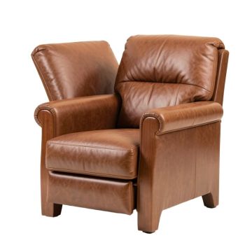 Doli 33.5 '' Wide Genuine Leather Manual Club Recliner