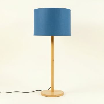 Oak Bluff Floor Lamp With A Plain Fabric Shade - Blue (synthetic illustration; no displayed measurements)