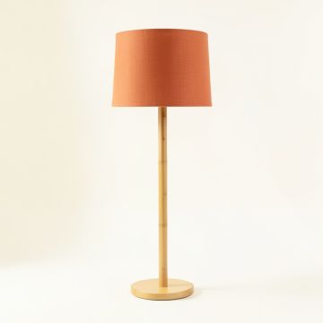 Birch Bend Floor Lamp With A Plain Fabric Shade - Terracotta (synthetic illustration; no displayed measurements)