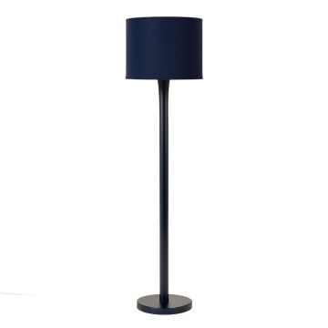 Hazel Canyon Floor Lamp With A Plain Fabric Shade - Navy
