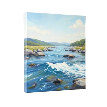 River Stones - Painting Print On Canvas