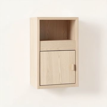 Flint Edge Wall-Mounted Entry Cabinet - Beige (synthetic illustration; no displayed measurements)