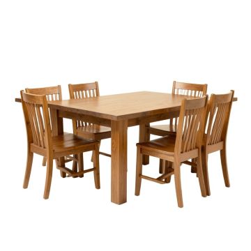 Aydyn 5 - Piece Rubberwood Solid Wood Dining Set