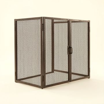 Mandu 3 Panel Steel Fireplace Screen (synthetic illustration; no displayed measurements)