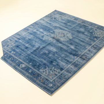 Willilams Casual Traditional Hand-Tufted Wool Blue Area Rug (synthetic illustration; no displayed measurements)