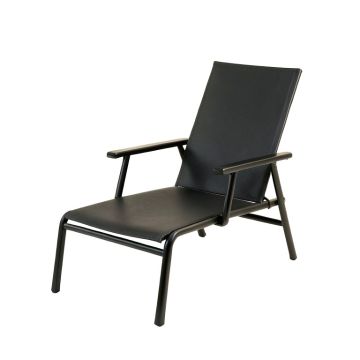 Oak Arc Outdoor Lounge Chair - Black (synthetic illustration; no displayed measurements)